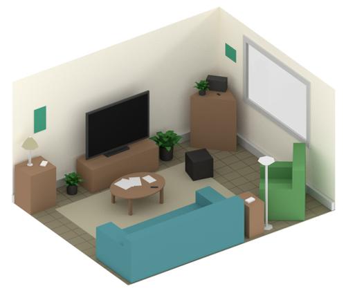 Low Poly Living Room preview image